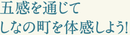 五感を通じてしなの町を体感しよう！