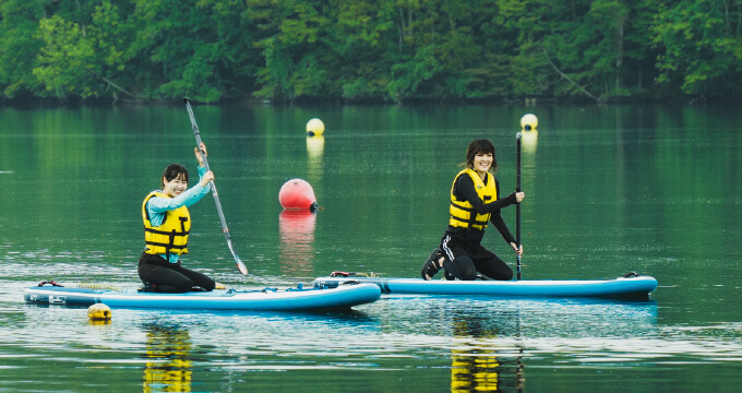 野尻湖でSUP